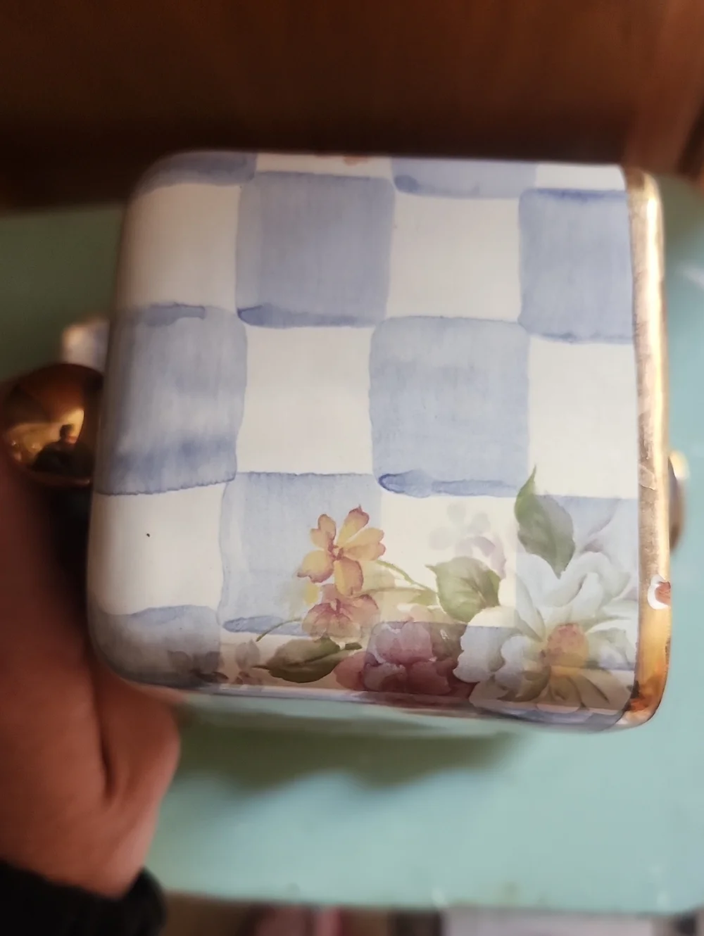 Mackenzie Childs Honeymoon Morning Glory Butter Dish- Vintage & Retired